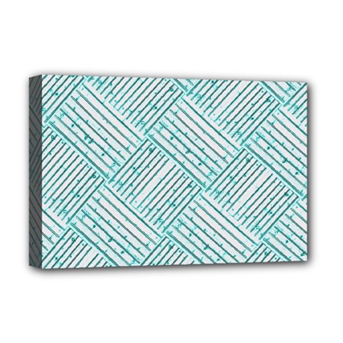 Wood Texture Diagonal Pastel Blue Deluxe Canvas 18  X 12  (stretched) by Mariart