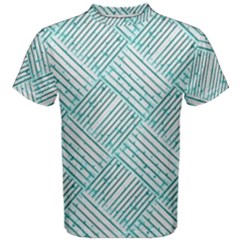 Wood Texture Diagonal Pastel Blue Men s Cotton Tee by Mariart