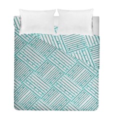 Wood Texture Diagonal Pastel Blue Duvet Cover Double Side (full/ Double Size) by Mariart