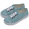 Wood Texture Diagonal Pastel Blue Kids  Classic Low Top Sneakers View2