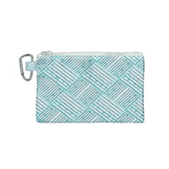 Wood Texture Diagonal Pastel Blue Canvas Cosmetic Bag (small) by Mariart