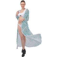 Wood Texture Diagonal Pastel Blue Maxi Chiffon Beach Wrap