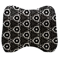 Black White Pattern Velour Head Support Cushion by Bajindul