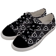 Black White Pattern Men s Low Top Canvas Sneakers by Bajindul