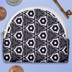 Black White Pattern Horseshoe Style Canvas Pouch by Bajindul