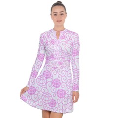 Spring Flowers Plant Long Sleeve Panel Dress