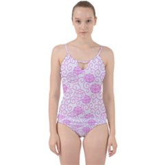 Spring Flowers Plant Cut Out Top Tankini Set