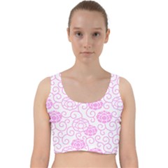 Spring Flowers Plant Velvet Racer Back Crop Top