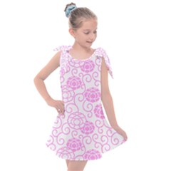 Spring Flowers Plant Kids  Tie Up Tunic Dress