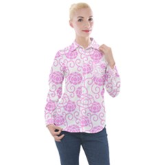 Spring Flowers Plant Women s Long Sleeve Pocket Shirt