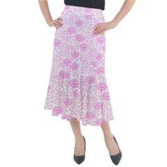 Spring Flowers Plant Midi Mermaid Skirt by HermanTelo