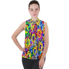 Spotting 2 Mock Neck Chiffon Sleeveless Top by impacteesstreetwearsix