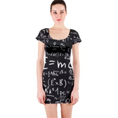 Science Albert Einstein Formula Mathematics Physics Special Relativity Short Sleeve Bodycon Dress by Sudhe