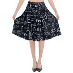 Science Albert Einstein Formula Mathematics Physics Special Relativity Flared Midi Skirt by Sudhe