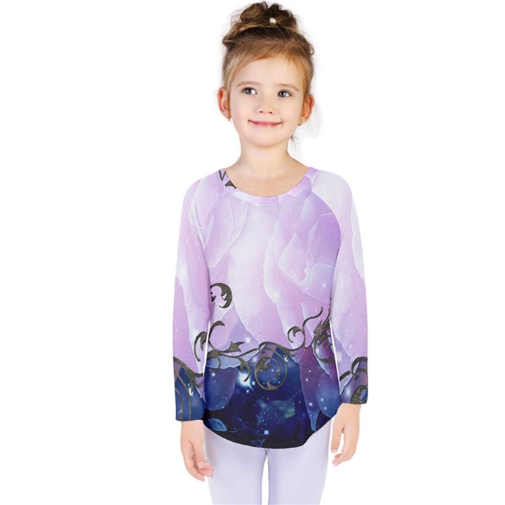 Elegant Floral Design Kids  Long Sleeve Tee