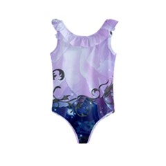 Elegant Floral Design Kids  Frill Swimsuit by FantasyWorld7