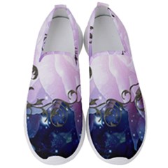 Elegant Floral Design Men s Slip On Sneakers by FantasyWorld7