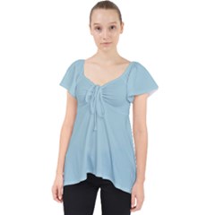 Light Blue Lace Front Dolly Top by blkstudio