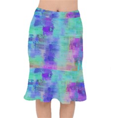 Watercolor Wash Short Mermaid Skirt