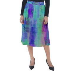 Watercolor Wash Classic Velour Midi Skirt 