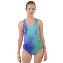 Watercolor Wash Cut-Out Back One Piece Swimsuit