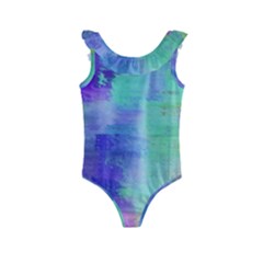 Watercolor Wash Kids  Frill Swimsuit