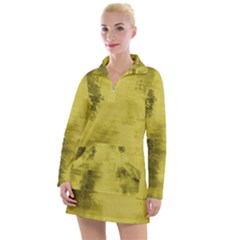 Watercolor Wash - Yellow Women s Long Sleeve Casual Dress by blkstudio