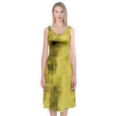 Watercolor Wash - Yellow Midi Sleeveless Dress by blkstudio