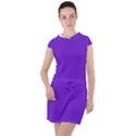 Violet Purple Drawstring Hooded Dress View1