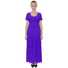 Violet Purple High Waist Short Sleeve Maxi Dress by blkstudio