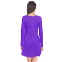 Violet Purple Long Sleeve V-neck Flare Dress View2