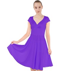 Violet Purple Cap Sleeve Front Wrap Midi Dress by blkstudio