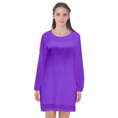 Violet Purple Long Sleeve Chiffon Shift Dress  by blkstudio