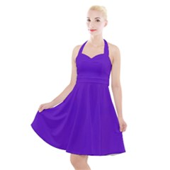 Violet Purple Halter Party Swing Dress  by blkstudio