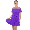 Violet Purple Off Shoulder Velour Dress View1