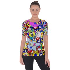 Dots 6 Shoulder Cut Out Short Sleeve Top by impacteesstreetwearsix