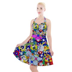 Dots 6 Halter Party Swing Dress  by impacteesstreetwearsix