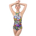 Dots 6 Cross Front Low Back Swimsuit View1