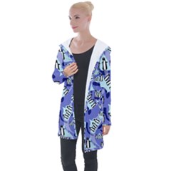 Penguins Pattern Longline Hooded Cardigan by bloomingvinedesign