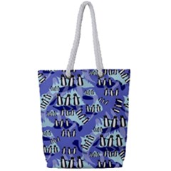 Penguins Pattern Full Print Rope Handle Tote (small) by bloomingvinedesign