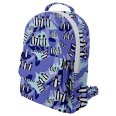 Penguins Pattern Flap Pocket Backpack (small) by bloomingvinedesign