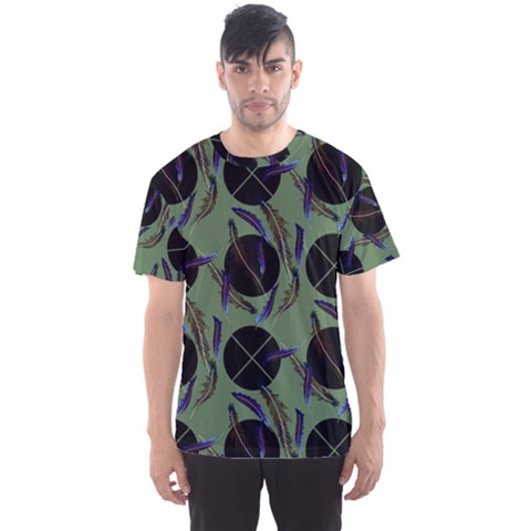 Feathers Pattern Men s Sports Mesh Tee by bloomingvinedesign