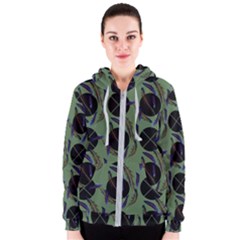 Feathers Pattern Women s Zipper Hoodie by bloomingvinedesign