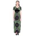 Feathers Pattern Short Sleeve Maxi Dress View1