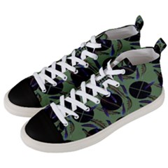 Feathers Pattern Men s Mid-top Canvas Sneakers by bloomingvinedesign