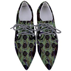 Feathers Pattern Pointed Oxford Shoes