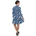 Blue Roses Long Sleeve Chiffon Shirt Dress View2