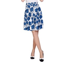 Blue Roses A-line Skirt by bloomingvinedesign