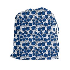 Blue Roses Drawstring Pouch (xxl) by bloomingvinedesign