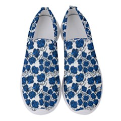 Blue Roses Women s Slip On Sneakers by bloomingvinedesign